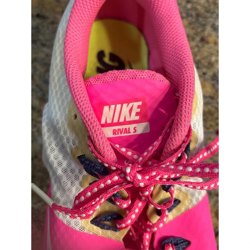Nike Zoom Rival S 8 Track Spikes Pink White Racing Shoes 806558-615‎ Womens 10